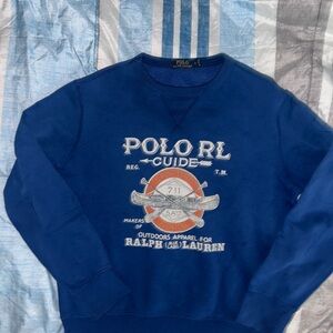 Ralph Lauren Polo RL Guide Graphic Blue Crewneck Sweater